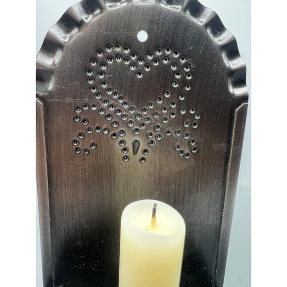 3 Metal Midwest Country Decor Tin Punch Candle Holder Galvanize Pitcher Windmill - Picture 10 of 16